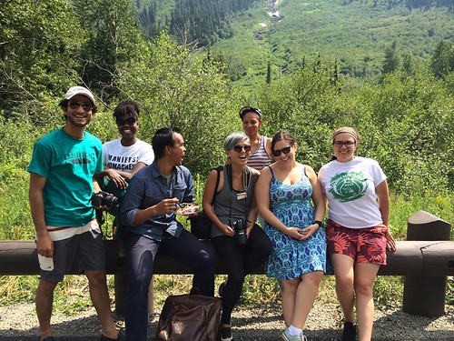 Michaela Hall, a workforce program specialist for the U.S. Forest Service, second from left, was part of the Millennial Trains Project’s second cross-country trip in August 2014. Participants and virtual audiences identify, evaluate and explore emerging opportunities and challenges in communities where the trains stop while advancing a project that benefits, serve, and inspires others. (Courtesy Millennial Trains Project. Used with permission)  