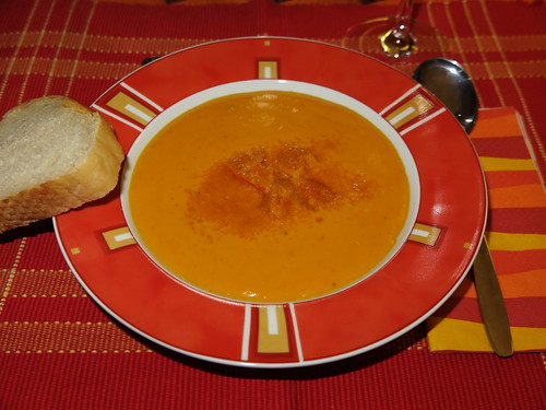Amerikanische Kürbissuppe (als Abendessen bei einer Freundin)