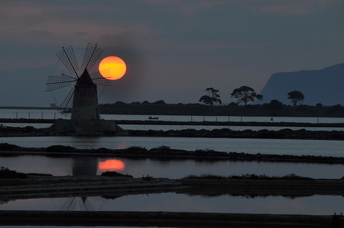 sunset sea windmill tramonto mare saline mulino trapani marsala saltpan mothia