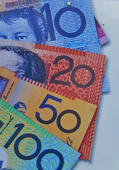 Australian 10, 20, 50 and 100 dollar notes