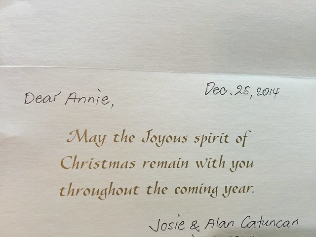 Christmas card from Josie Catuncan