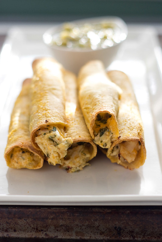 Creamy Baked Chicken Taquitos