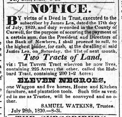 James Lea Deed of Trust, Milton Gazette and Roanoke Advertiser, 31 July 1830, p.3