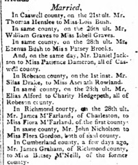 Caswell_County__NC___Marriage_of_William_Graves_to_Miss_Isbell_Gr aves___26_Nov_1805 Weekly Raleigh Register, 9 Dec 1805_Page_1_Image_0002