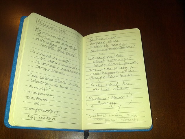 Some of my notes from Melanie Kambadur's talk at OOPSLA.