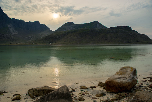 sunset sea mountains beach water norway madonna fjord oru lofoten 2014 flakstad