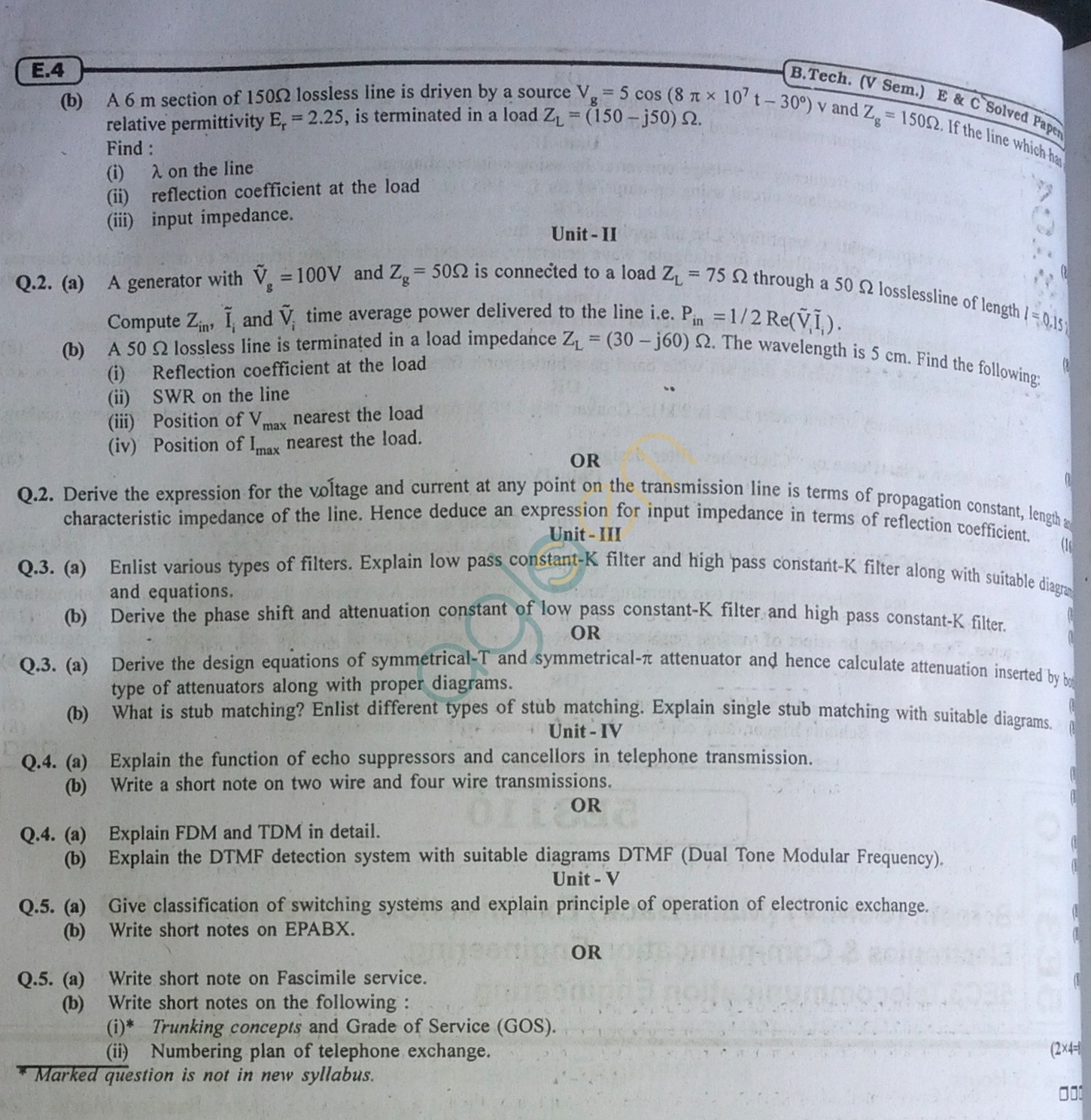 RTU: Question Papers 2013 - 5 Semester - EC - 5E3110