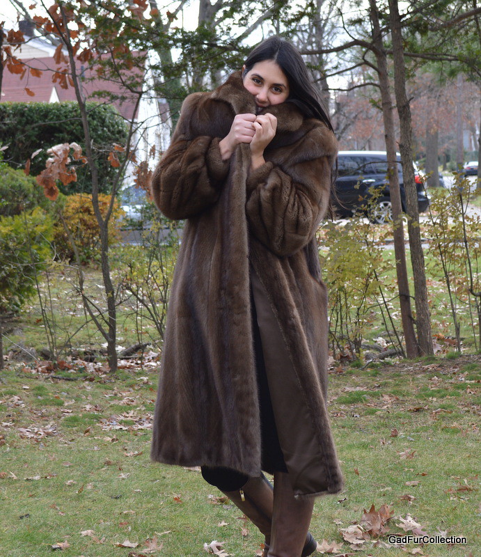 Real Natural Authentic Beautiful Full Length Brown Ranched Mink Fur ...