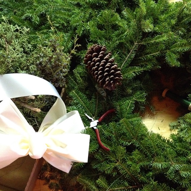 I'm getting to wreath making a little later than usual.