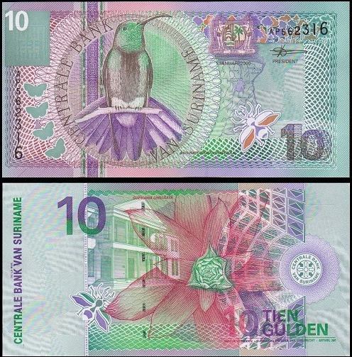 10 Guldenov Surinam 2000, Pick 147