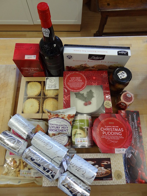 Our Christmas Hamper from dad and Jean: a veritable feast!