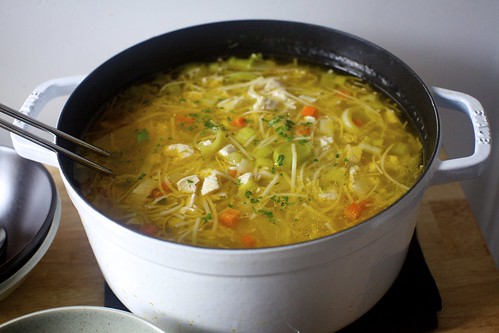 extra-noodled chicken soup