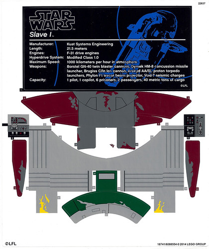 Lego® Star Wars Customsticker for 75060 UCS Slave 1 vinyl cmyk HQ precut 