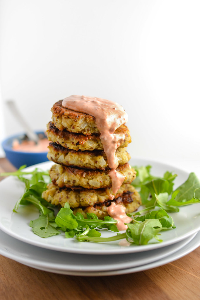 Dijon Chickpea Fritters with Harissa Aioli | Things I Made Today