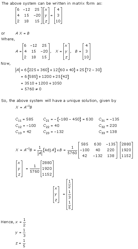 RD Sharma Class 12 Solutions Chapter 8 Solution of Simultaneous Linear Equations Ex 8.1 Q2-iii