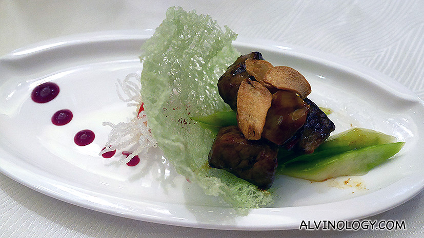 Sautéed Diced Wagyu Beef with Asparagus 