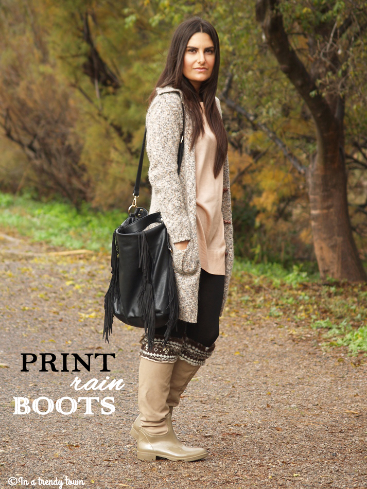 OUTFIT PRINT RAIN BOOTS