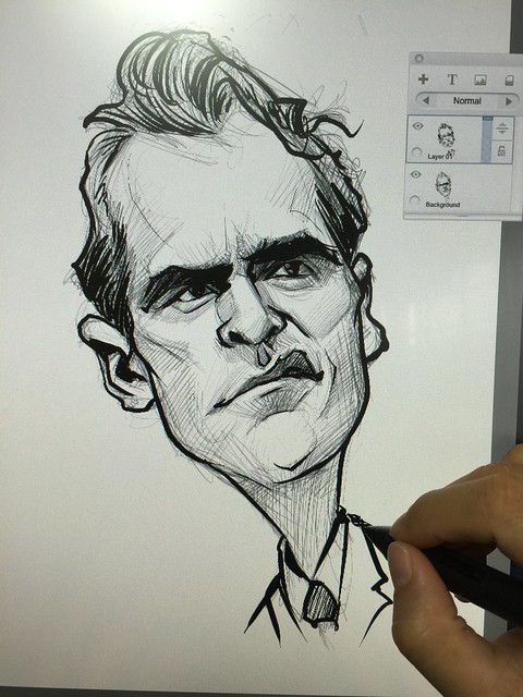 Joaquin Phoenix digital caricature sketch!