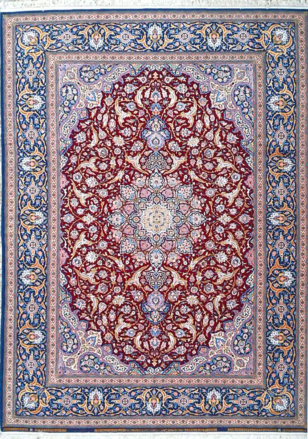 Isfahan by Feyzollah Haghighi master piece 10x13 with vegetable dye color silk foundation persian rug (3)