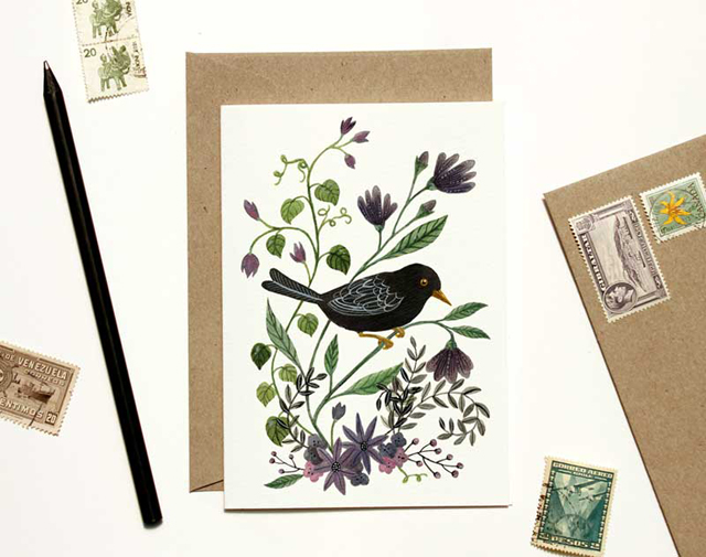 Purple Bird Card