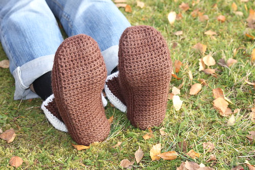 Crocheted slippers