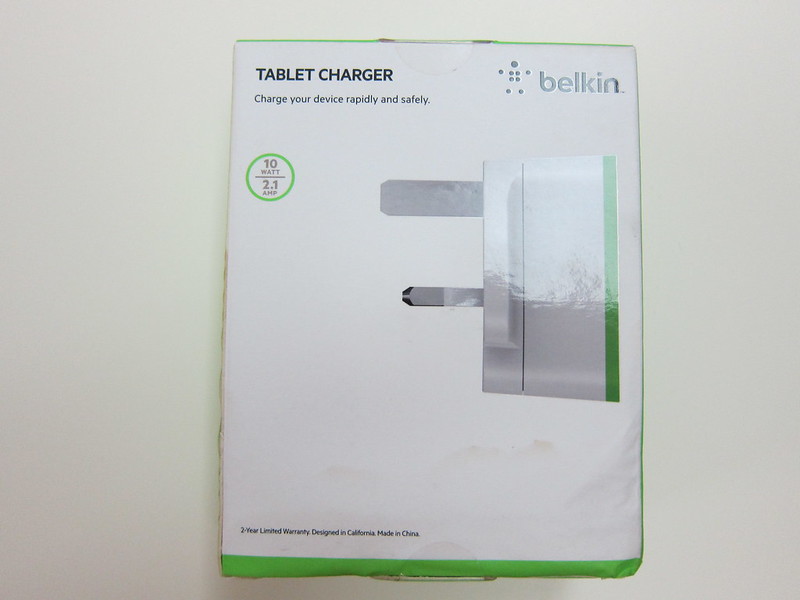 Belkin Tablet Charger (2.1A) - Box Back