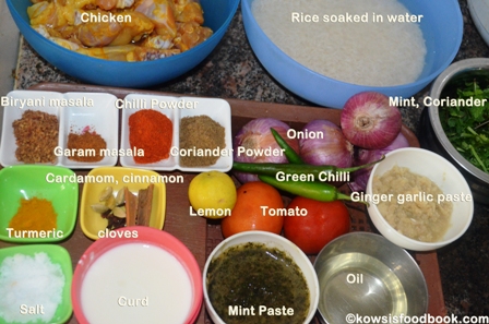 Ingredients for star biryani