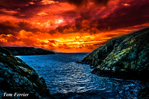 sunset sea wales orangesky hdr tomferrier
