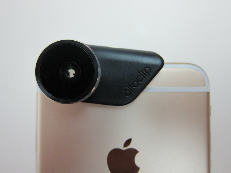 Olloclip 4-in-1 Photo Lens for iPhone 6/6 Plus - Attached To Front Camera On iPhone 6 Plus Back