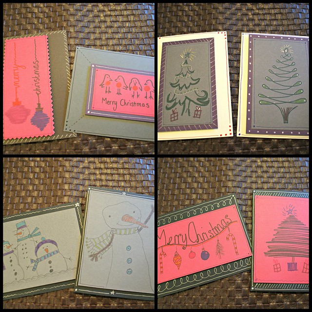 drawn christmas card collage