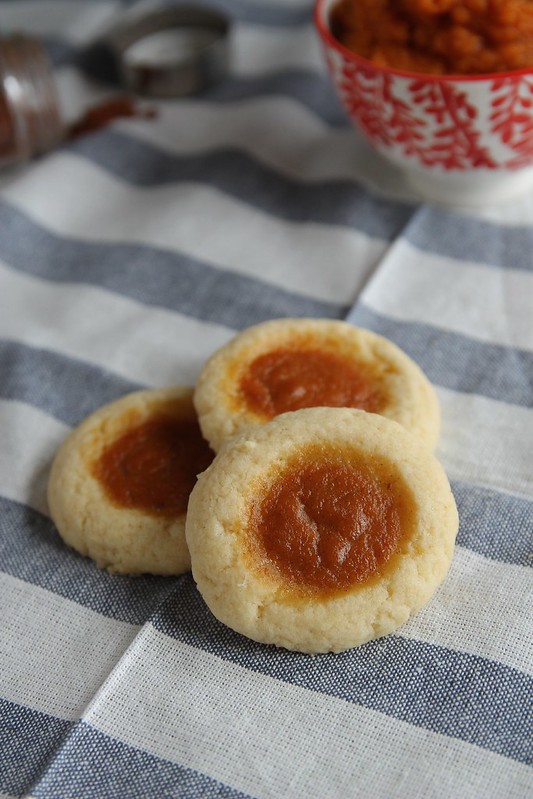Thumbprint Cookies with Pumpkin Pie Filling