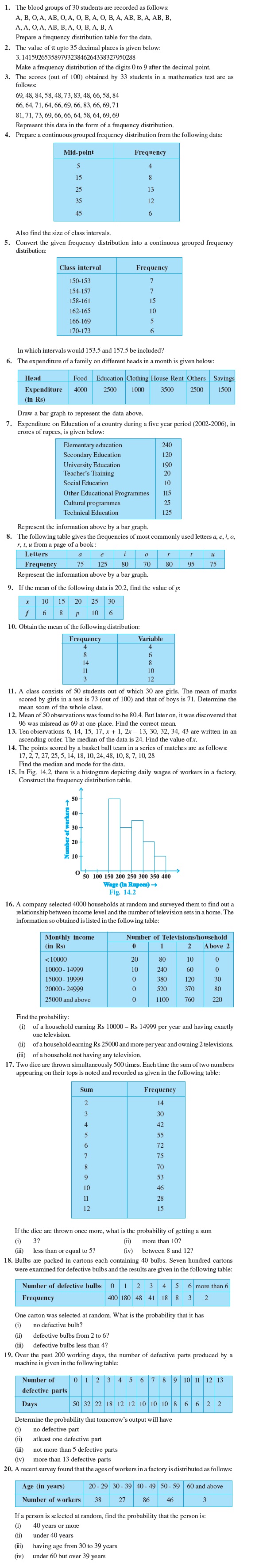 Class 9 Important Questions for Maths - Statistics and Probability/