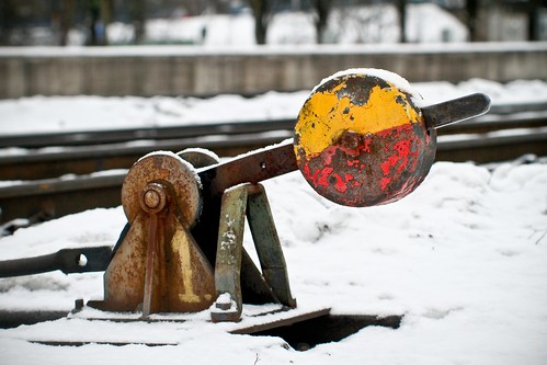 växelklot spårväxel vinter januari 2011 detaljbild järnväg