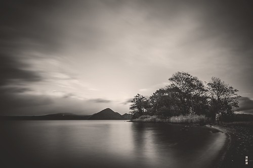blackandwhite white lake black water monochrome japan clouds landscape still hokkaido serenity serene toya laketoya