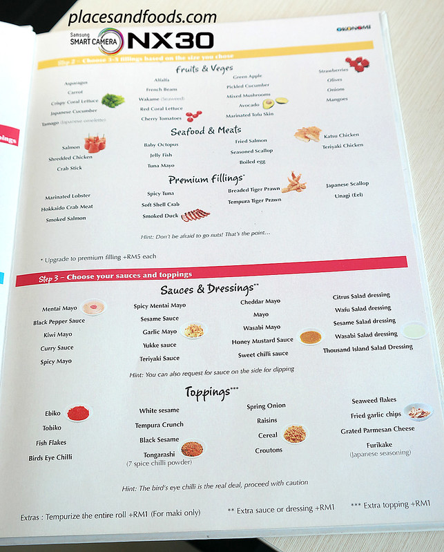 okonomi custom made sushi menu 2