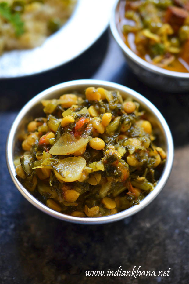 Indian Khana: Mooli Saag Chana Dal Bhaji | Mooli Ka Saag | Radish Recipes