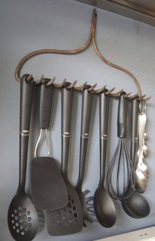 A rake can add a interesting touch to your kitchen too