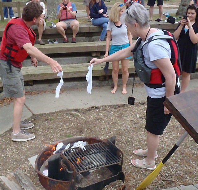 The annual "Burning of the Socks" event to kick off the paddling season is a big hit at York River State Park.
