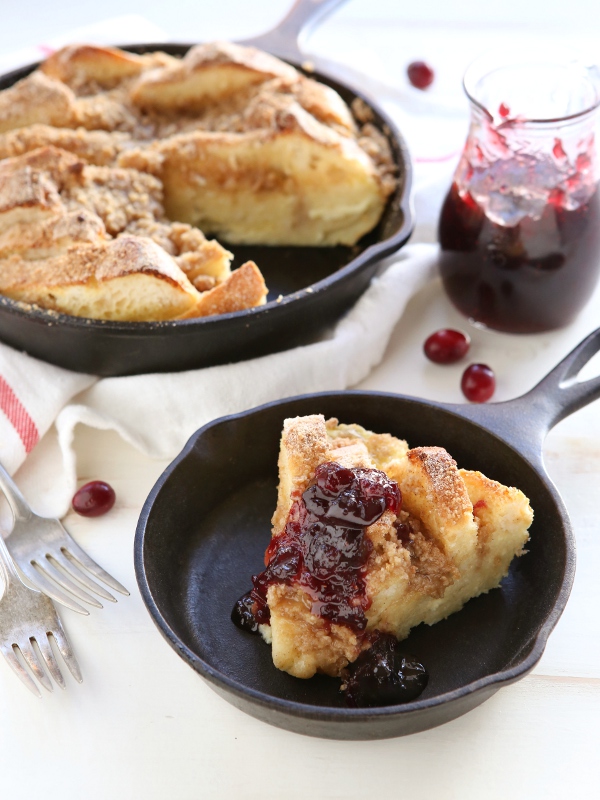Baked French Toast with Streusel Topping & Cranberry Maple Syrup | completelydelicious.com