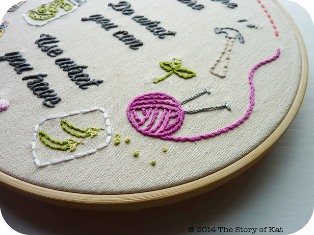 DIY Embroidery (detail 2): The Word Series: The Story of Kat