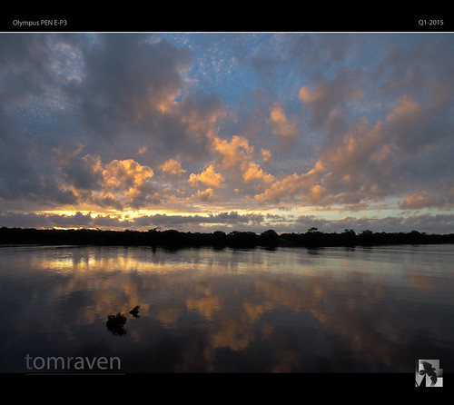 sunset sky sun reflection clouds pen river olympus ep3 tomraven aravenimage q12015