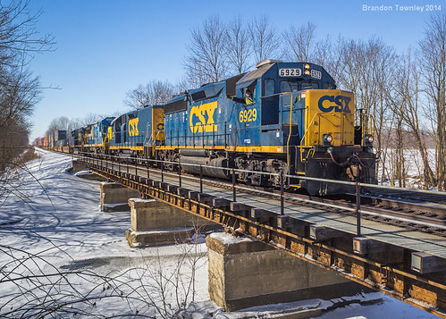 railroad bridge snow railway trains csx