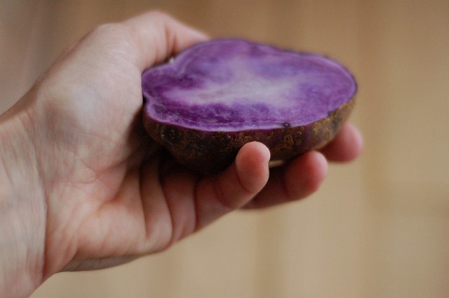 A purple potato by Eve Fox, The Garden of Eating, copyright 2014