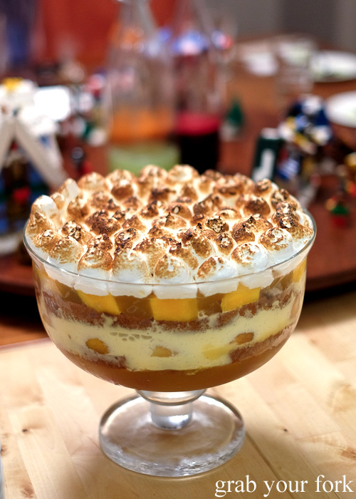 Summer trifle with panettone, passionfruit and Italian meringue at the Stomachs Eleven Christmas dinner 2014