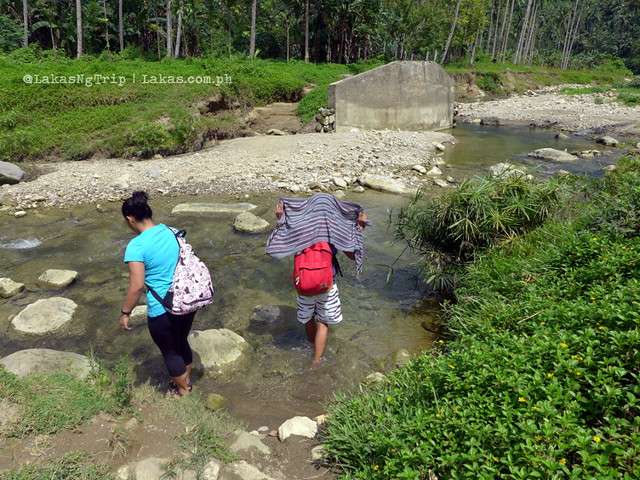 Our trek started with a river crossing. Dodiongan Falls in Iligan City, Lanao del Norte, Philippines