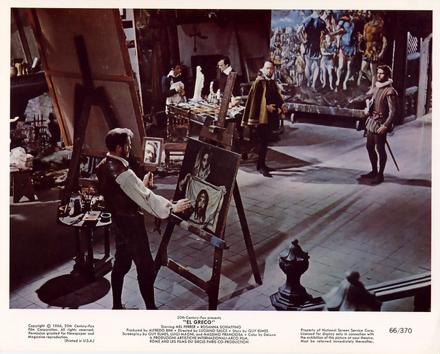 Escena de la película El Greco, rodada en Toledo en 1964 y protagonizada por Mel Ferrer y Rosanna Schiaffino