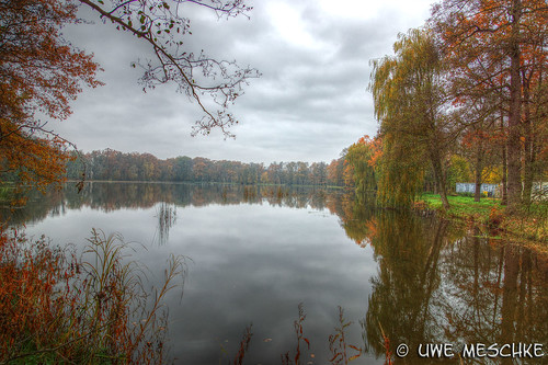 autumn rot colors mirror see wasser laub herbst gelb teich wald blätter lead spiegelung hdr farben