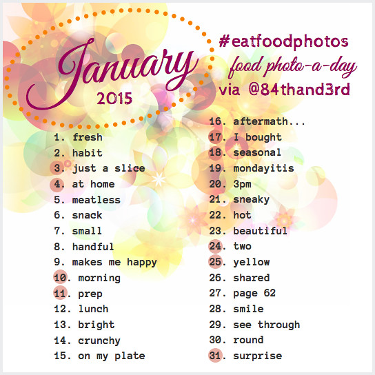 January 2015 Photo Challenge #eatfoodphotos: The Food Photo-A-Day!