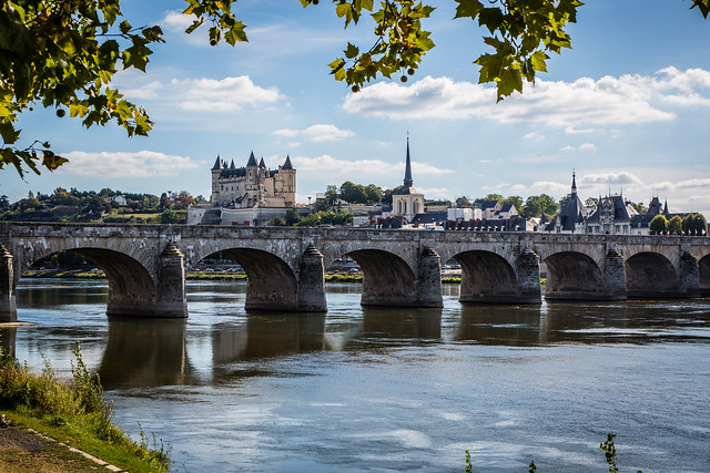 Chateau de Saumur and bridge over the Loire