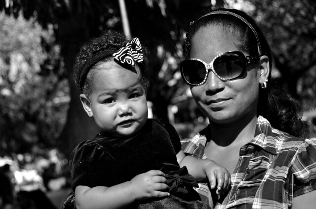 Madre e hija en La Habana